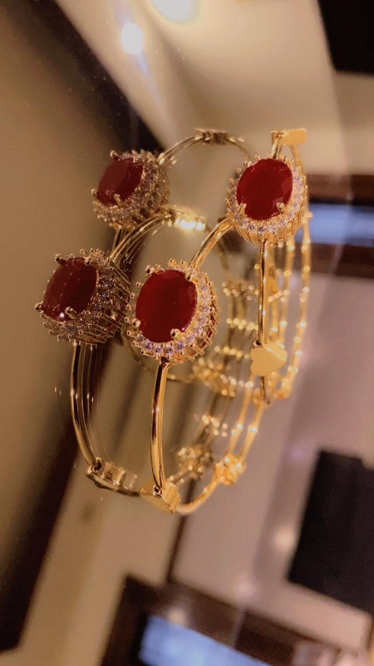 Red Gem Adjustable Bangle