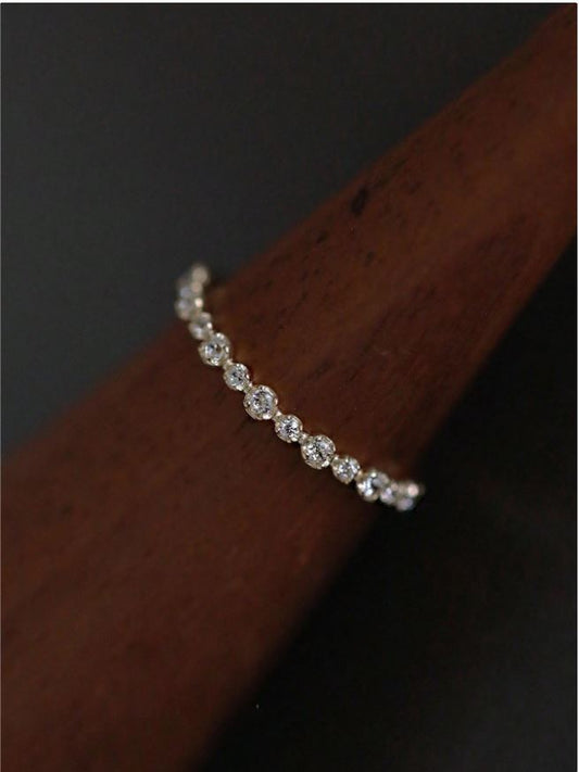 Timeless Shine Round Zircon Bezel Ring