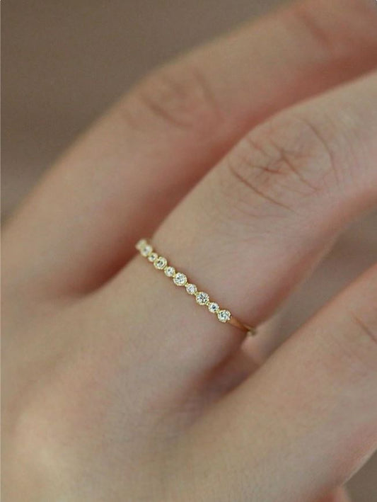 Timeless Shine Round Zircon Bezel Ring