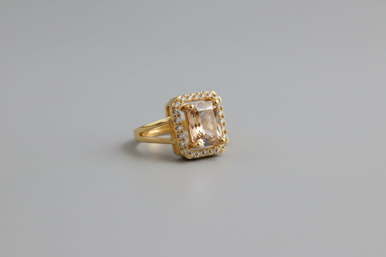 A2 Medium size adjustable zircon ring