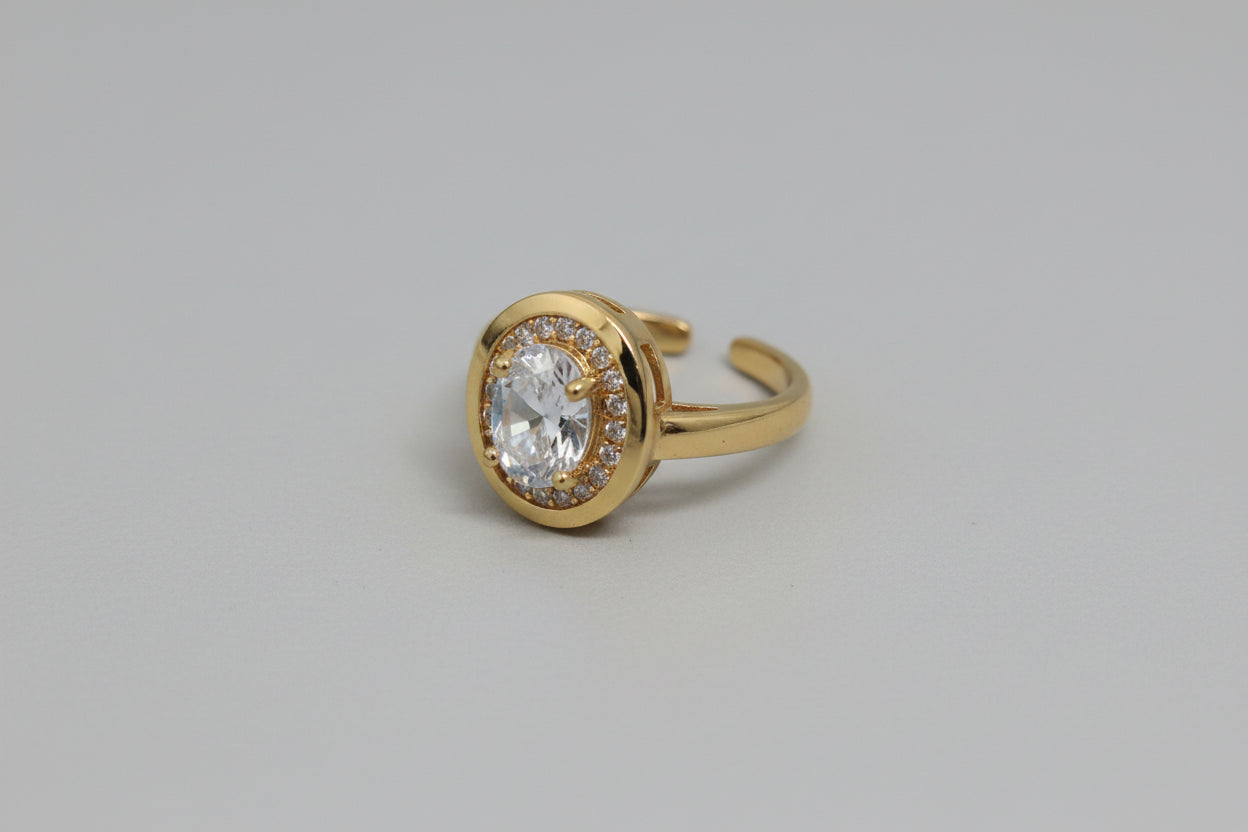 A1 Adjustable oval shaped zircon ring